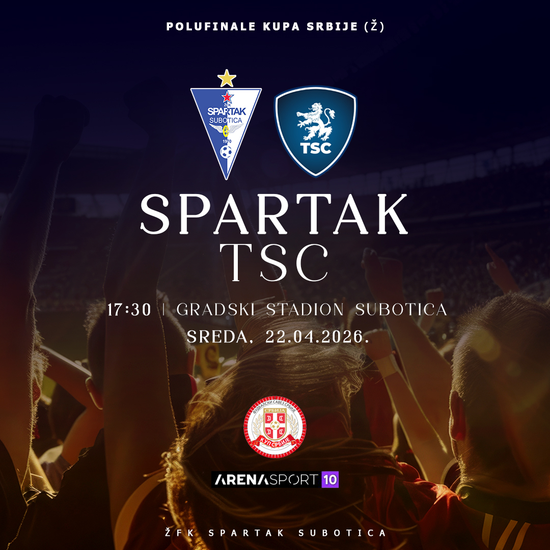 NAJAVA | ŽFK Spartak dočekuje ekipu TSC u borbi za finale Kupa Srbije!